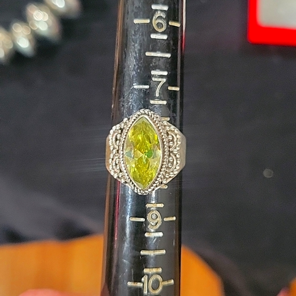 925 lemon quartz ring